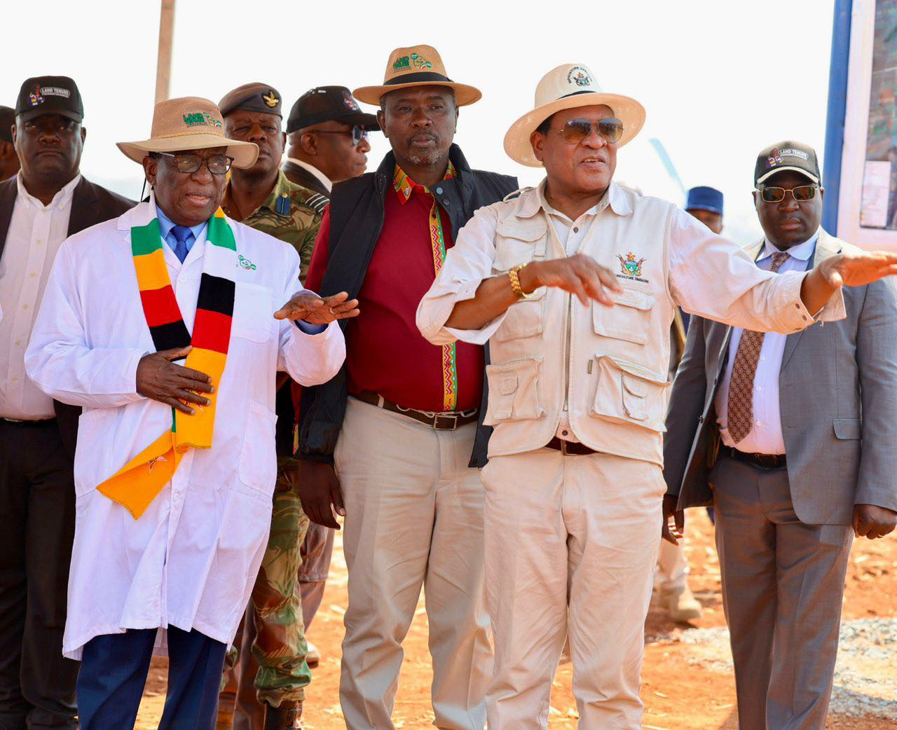 Leadership at an industrial development site visit